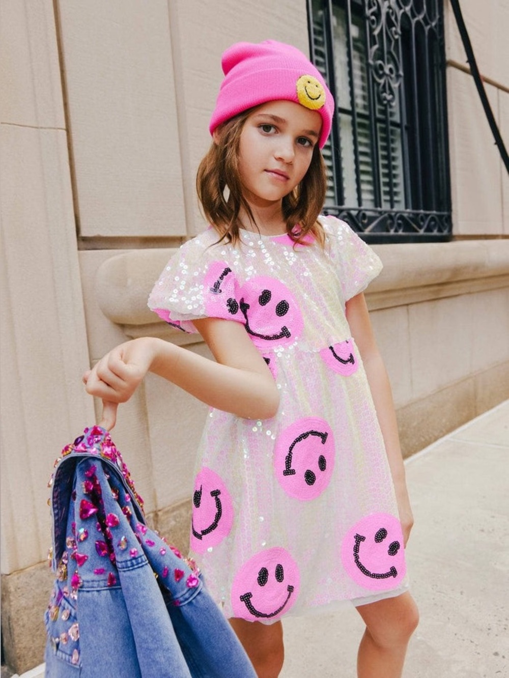 Lola + the Boys Pinkie Happy Emoji Dress